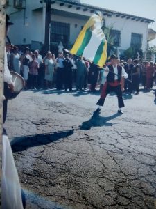 Teodoro Rodríguez Martín, "Chapín", que nunca faltaba a su cita para "echal la bandera del Cristu" (Foto: F.B.G.)